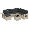 vidaXL Set Divano da Giardino 8pz con Cuscini Grigio Chiaro Polyrattan