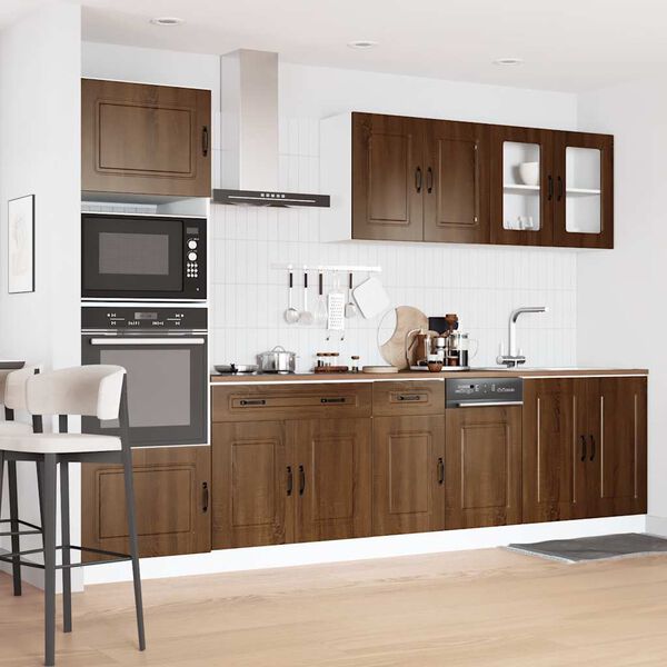 vidaXL Set Mobili da Cucina 7 pz Kalmar Rovere Marrone in Truciolato