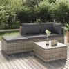 vidaXL Set Divani da Giardino 4 pz con Cuscini in Polyrattan Grigio
