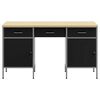 vidaXL Mobile da lavoro con cassetto 3 pcs Nero 150 x 55 x 85 cm