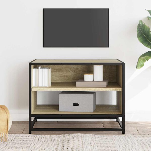vidaXL Mobile TV Rovere Sonoma 61x40x46 cm Legno Multistrato e Metallo