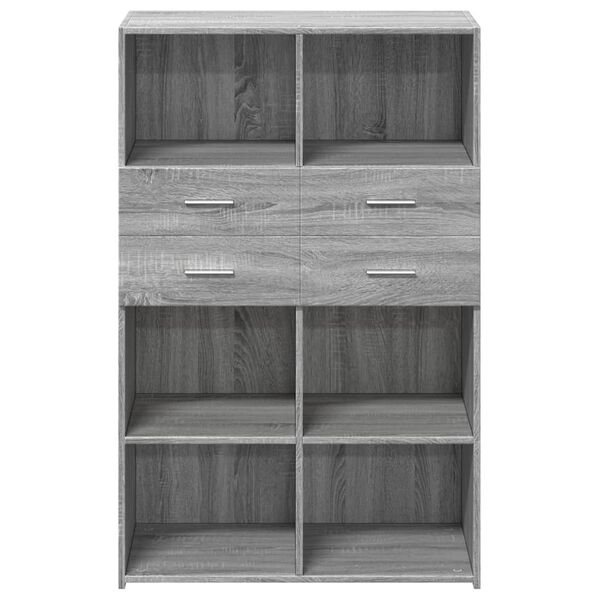 vidaXL Credenza Grigio Sonoma 80x42,5x124 cm in Legno Multistrato