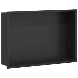 vidaXL Nicchia per doccia Nero 45 x 30 x 9,5 cm Acciaio inossidabile