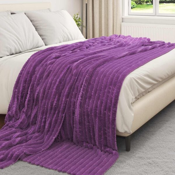 vidaXL Coperte da Pile 6 pcs Viola 240 x 220 cm Panno