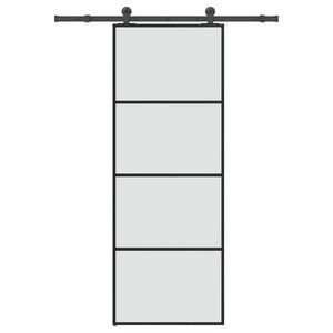 vidaXL Porta Scorrevole con Ferramenta 76x205cm Vetro ESG Alluminio