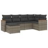 vidaXL Set Divano da Giardino 6 pz con Cuscini Grigio in Polyrattan