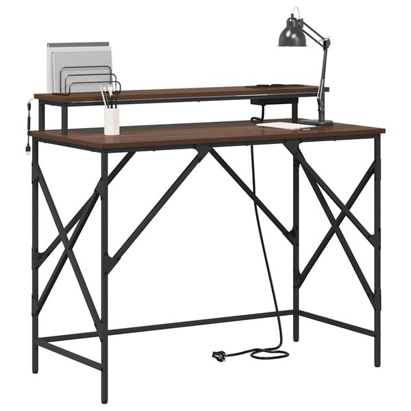 vidaXL Scrivania Rovere Marrone 100 x 50 x 86,5 cm Legno multistrato