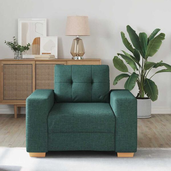 vidaXL Divano Sedia Verde Scuro 60 cm in Tessuto