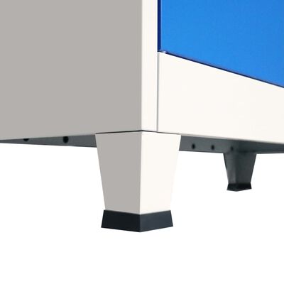 vidaXL Armadio per Ufficio in Metallo 90x40x90 cm Grigio e Blu