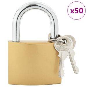 vidaXL U Lock con Chiavi 50 pcs Ottone Ferro
