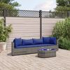 vidaXL Set Divano da Giardino 5 pz con Cuscini Grigio in Polyrattan