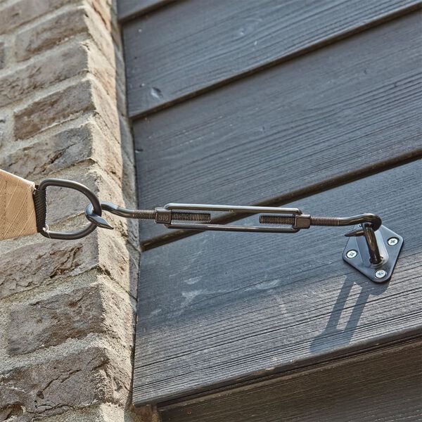 Livin'outdoor Elementi di Fissaggio per Vela Parasole a Triangolo Neri