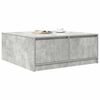 vidaXL Tavolino da Salotto con Cassetti Grigio Cemento 100x100x40 cm