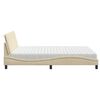 vidaXL Letto con Materasso Hanko Crema 160x200 cm in Tessuto
