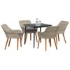 vidaXL Set da pranzo Grigio chiaro Poly Rattan