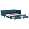 vidaXL Divano Letto Estraibile con Cassetti Blu 100x200 cm in Velluto