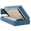 vidaXL Letto con contenitore LED e materasso Blu Scuro 100 x 200 cm