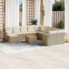 vidaXL Set Divani da Giardino 12 pz con Cuscini Beige in Polyrattan