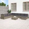vidaXL Set Divani da Giardino 9 pz con Cuscini in Polyrattan Grigio