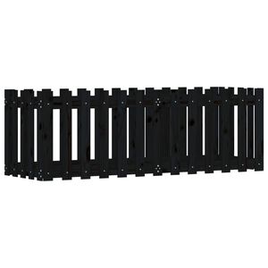 vidaXL Fioriera Giardino a Recinzione Nera 150x50x50cm Massello Pino