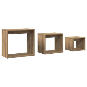 vidaXL Tavolini Impilabili 3 pz Rovere Artigianale Legno Multistrato