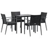 vidaXL Set Pranzo da Giardino 5pz con Cuscini in Polyrattan e Acciaio