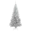vidaXL Albero di Natale con 300 LED con supporto Argento 210 cm PET