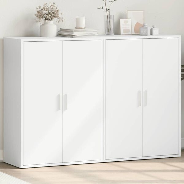 vidaXL Credenze 2 pz Bianche 60x31x84 cm in Legno Multistrato