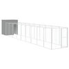 vidaXL Casetta Cani Corsa Grigio Chiaro 165x1067x181cm Acciaio Zincato