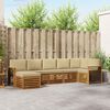vidaXL Set divano sezionale con cuscino 7 pcs Naturale e Beige