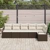 vidaXL Set Divano da Giardino 6 pcs Marrone e bianco polyrattan