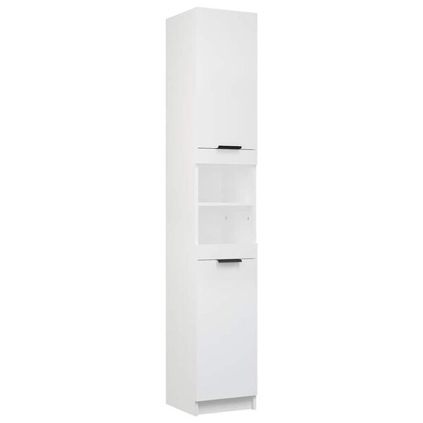 vidaXL Armadietto da Bagno Bianco 32x34x188,5 cm in Legno Multistrato