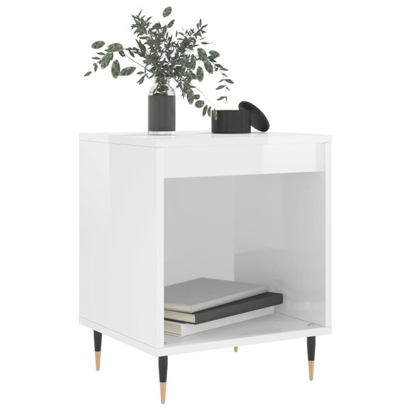 vidaXL Comodini 2pz Bianco Lucido 40x35x50 cm in Legno Multistrato