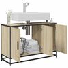 vidaXL Mobiletto per Lavabo da Bagno Rovere Sonoma 90x33x60 cm Legno Massello