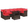vidaXL Set Divani da Giardino 8 pz con Cuscini Marrone in Polyrattan