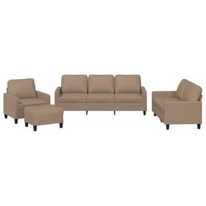 vidaXL Set di Divani 4 pz con Cuscini cappuccino in Similpelle