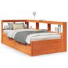 vidaXL Letto Libreria senza Materasso Marrone Cera 90x200 cm in Pino