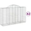 vidaXL Cesti Gabbioni ad Arco 2 pz 200x50x120/140 cm Ferro Zincato