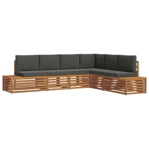 vidaXL 6 pz Set di divani da esterno Naturale e Antracite
