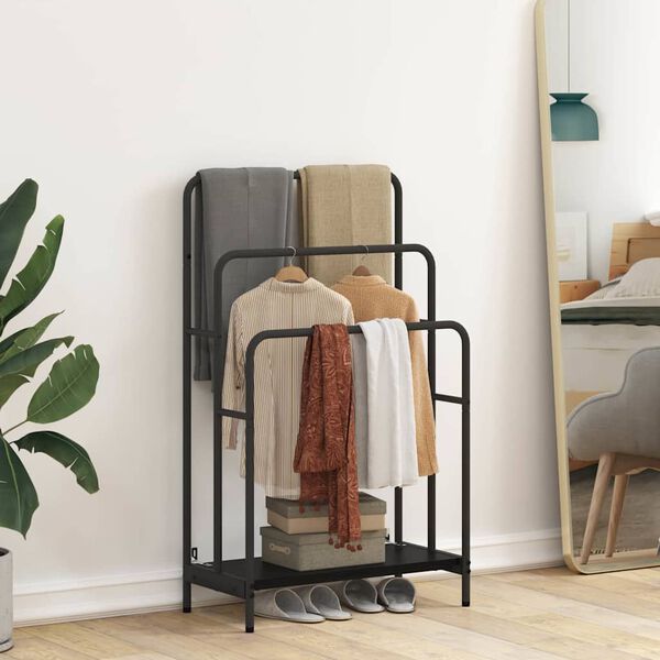 vidaXL Appendiabiti Rovere Nero 60 x 30 x 100,5 cm Legno multistrato