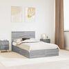 vidaXL Letto con Contenitore con testiera Grigio Sonoma 120 x 200 cm