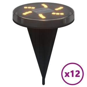 vidaXL Luci Solari da Terra con Picchetti da Esterno 12pz Bianco Caldo