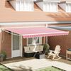vidaXL Tenda Retrattile Rosso e bianco 450 &times;300 cm Tessuto