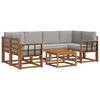 vidaXL Set di divani da esterno 7 pcs Grigio Naturale e Chiaro