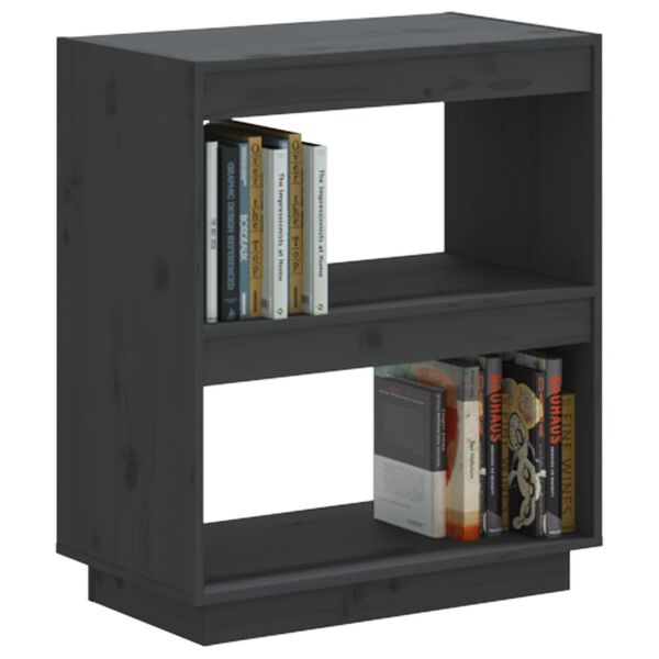 vidaXL Libreria Grigia 60x35x71 cm in Legno Massello di Pino