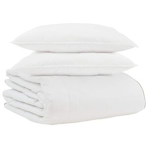 vidaXL Duvet Invernale con cuscino 3 pcs Bianco Piuma d'anatra
