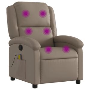 vidaXL Poltrona Massaggiante Reclinabile cappuccino in Similpelle