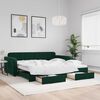 vidaXL Divano Letto Estraibile Cassetti Verde Scuro 100x200cm Velluto