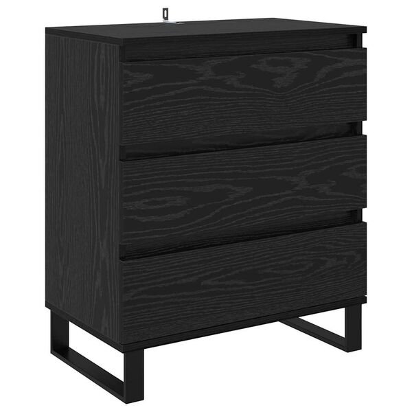 vidaXL Credenza Rovere Nero 60 x 35 x 70 cm Legno multistrato