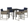vidaXL Set da Pranzo per Giardino 5 pz Grigio polyrattan